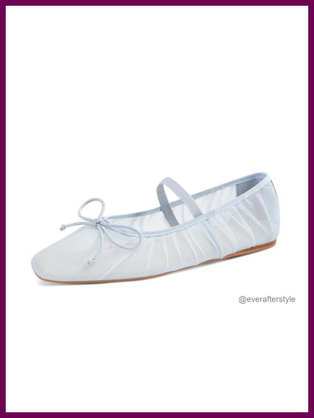 STALOV Mesh Ballet Flats Square Toe Bow Mary Jane Shoes